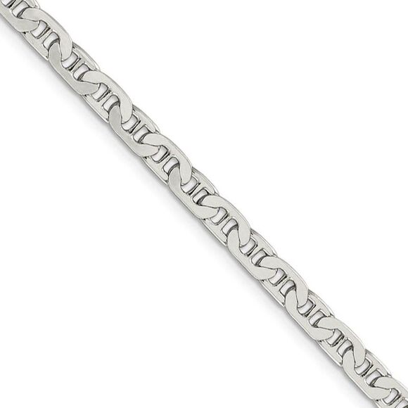 4.5mm, Sterling Silver, Anchor Chain Necklace, 18 Inch